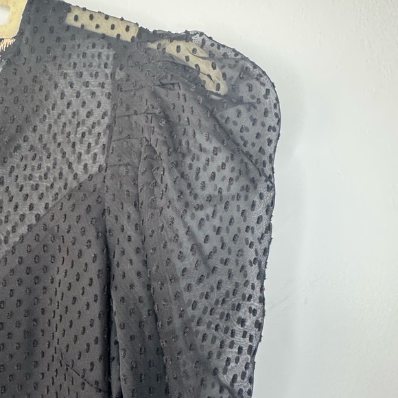 H&M Lace Polka Dot Sheer Top – Size 4, Puffed Sleeves - Picture 4 of 16